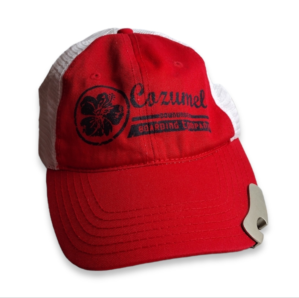 Cozumel Baseball Cap Hat With Bottle Opener Dkps Mesh Back